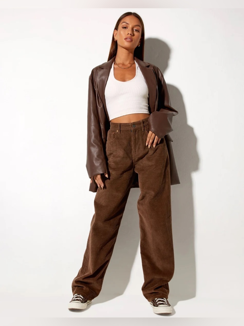 Motel Rocks Jeans Womens Medium 30” Waist Parallel Baggy Brown Corduroy Pant
